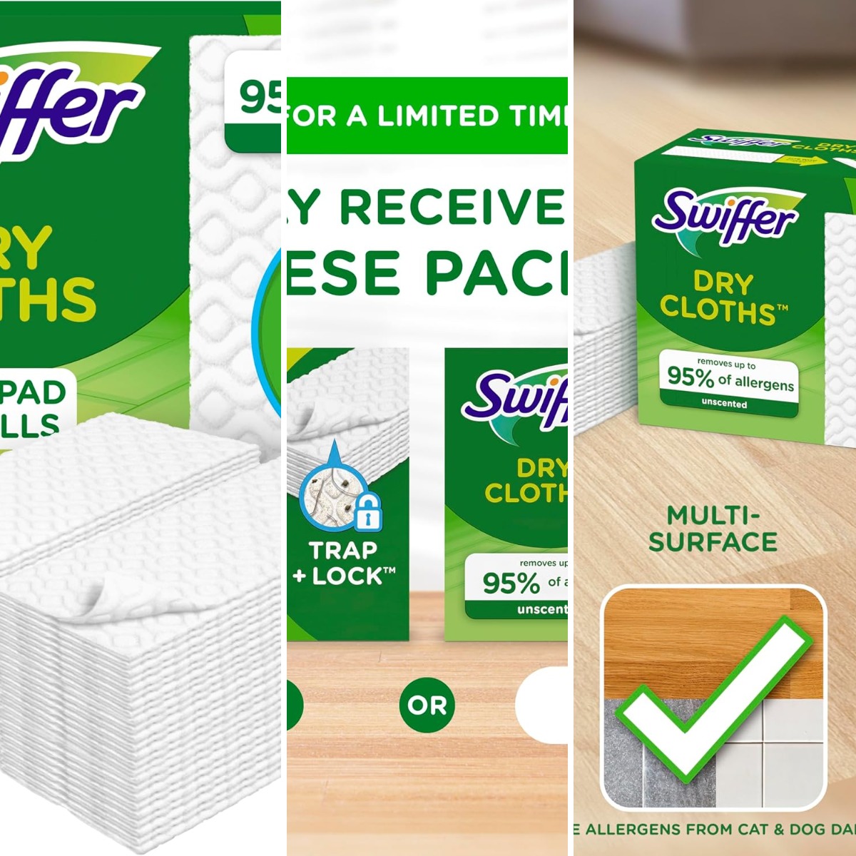 Home Kitchen Bathroom Cleaning - Sweep + Mop, Dry Pads Refill,