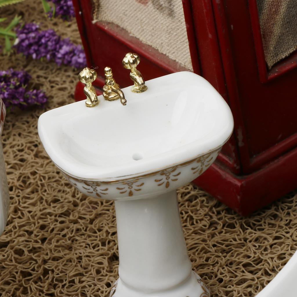 Ceramic Dollhouse Bathroom Set - Home Bathroom Scales review and price