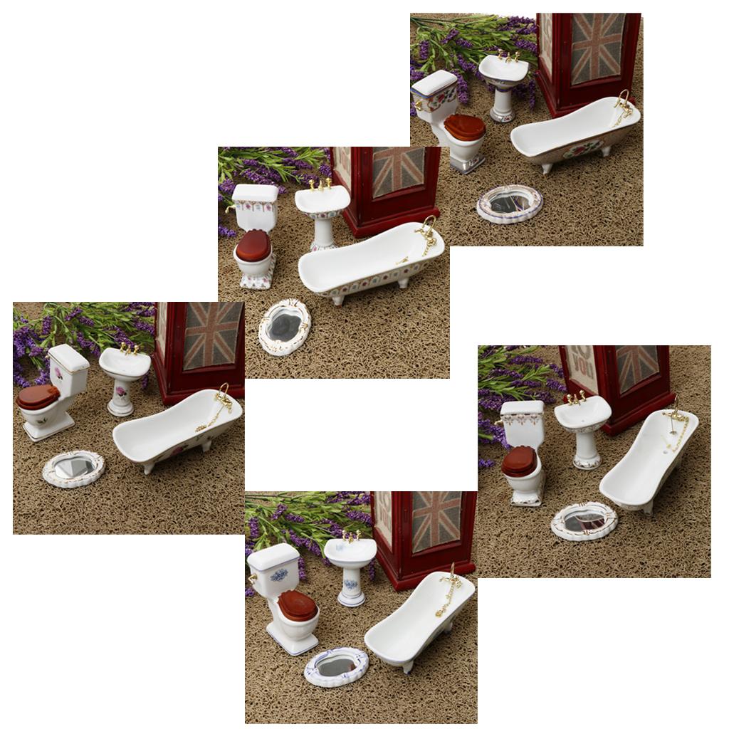 Ceramic Dollhouse Bathroom Set - Home Bathroom Scales review and price