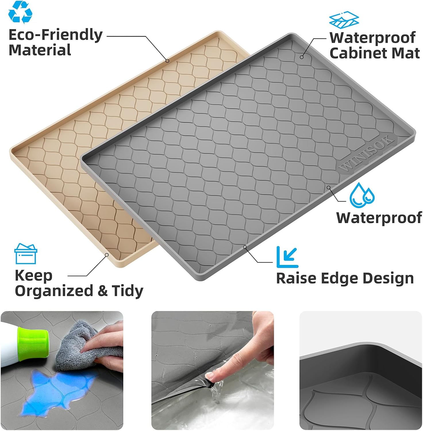 Winisok Silicone Under Sink Ma - Home Essentials Bathroom Storage review and price