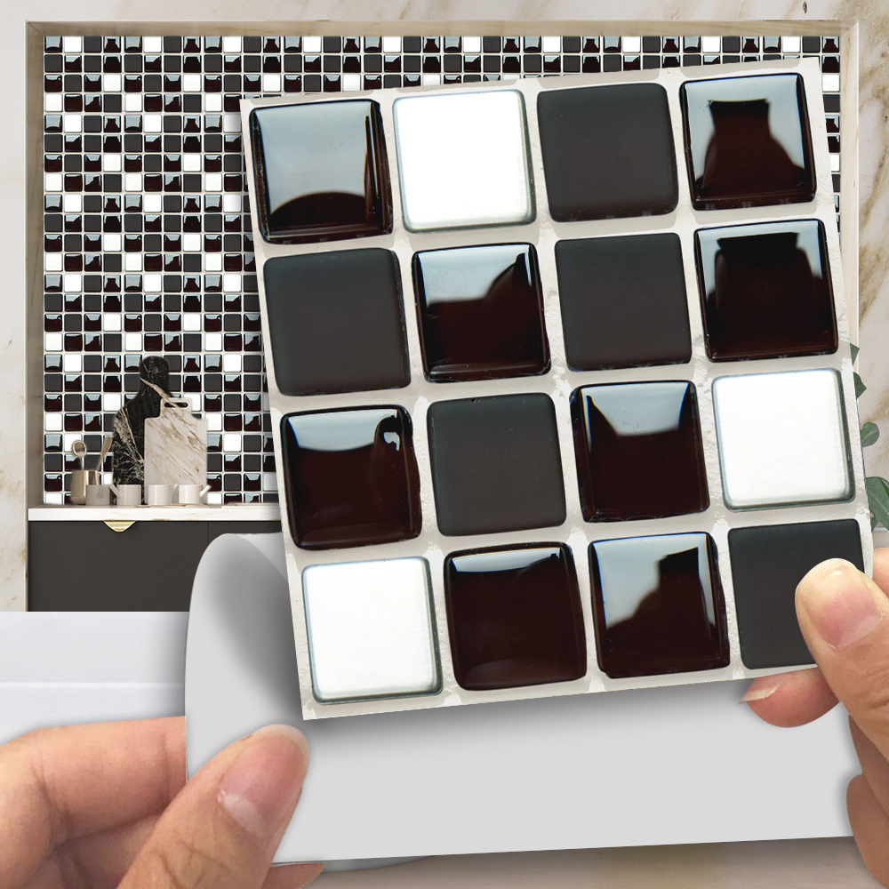 Black & White Marble Mosaic Ti - Home Bathroom Floor Tiles review and price