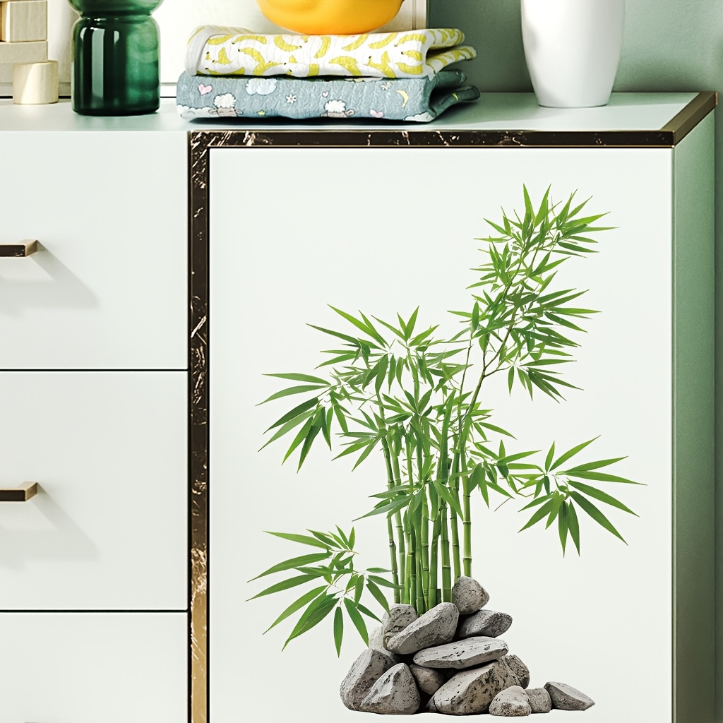 Watercolor Green Bamboo Leaf P - Home Bathroom Floor Tiles review and price