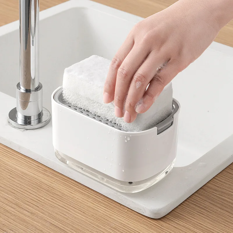 Soap Dispenser With Sponge Hol - Home Kitchen Bathroom Cleaning review and price